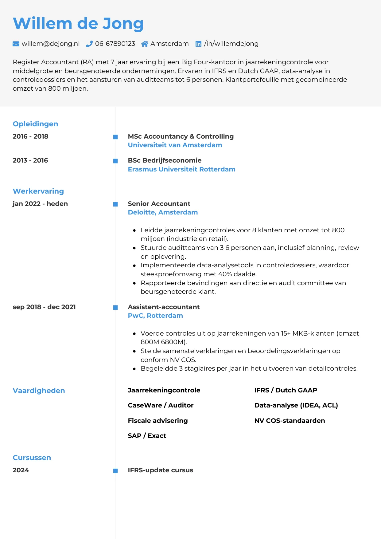 CV Chrono voor accountant