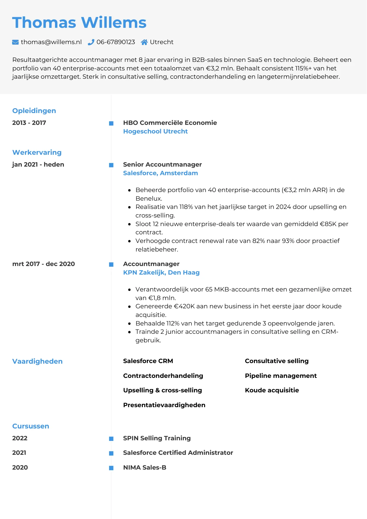 CV Chrono voor accountmanager