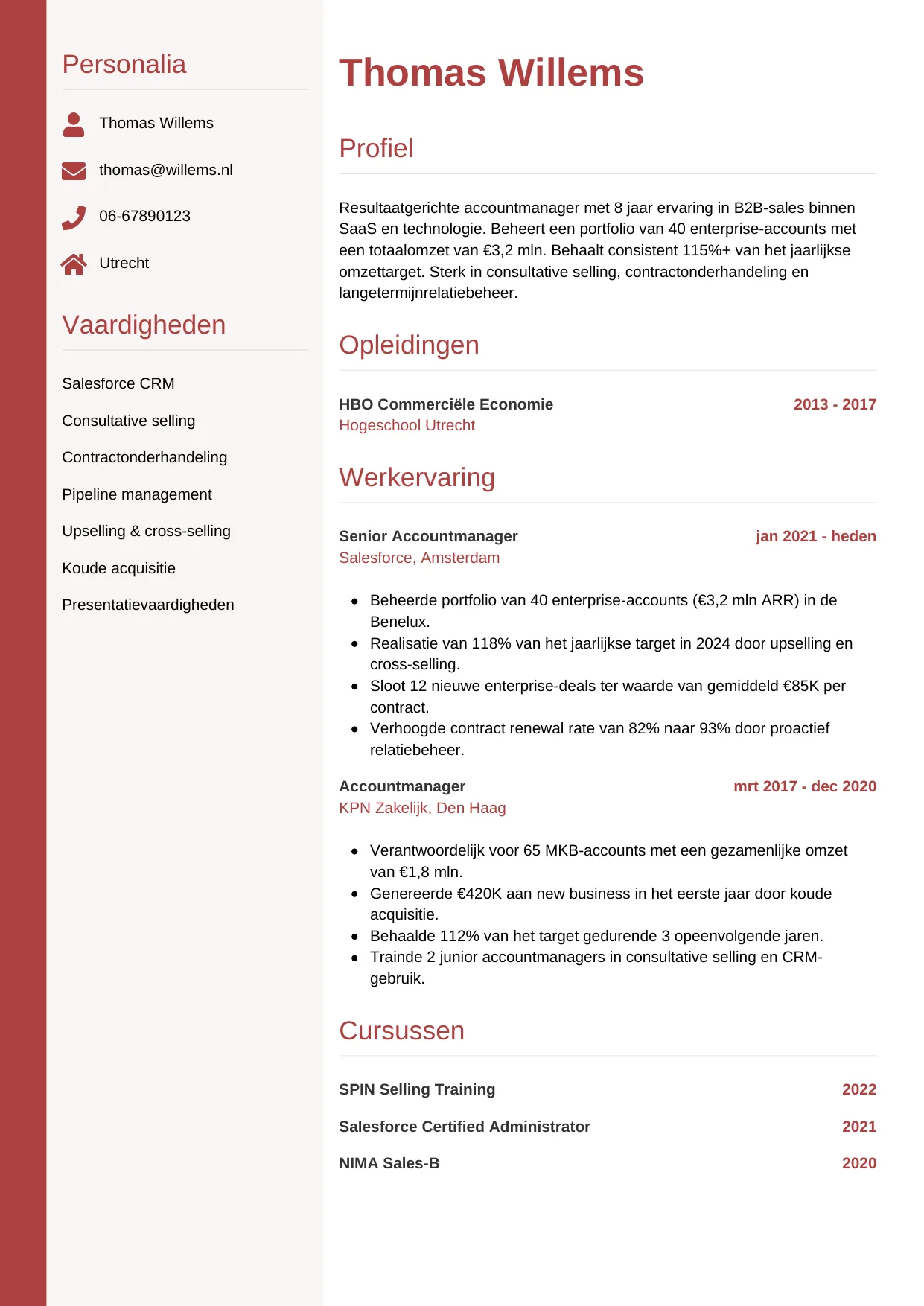 CV Verticaal voor accountmanager