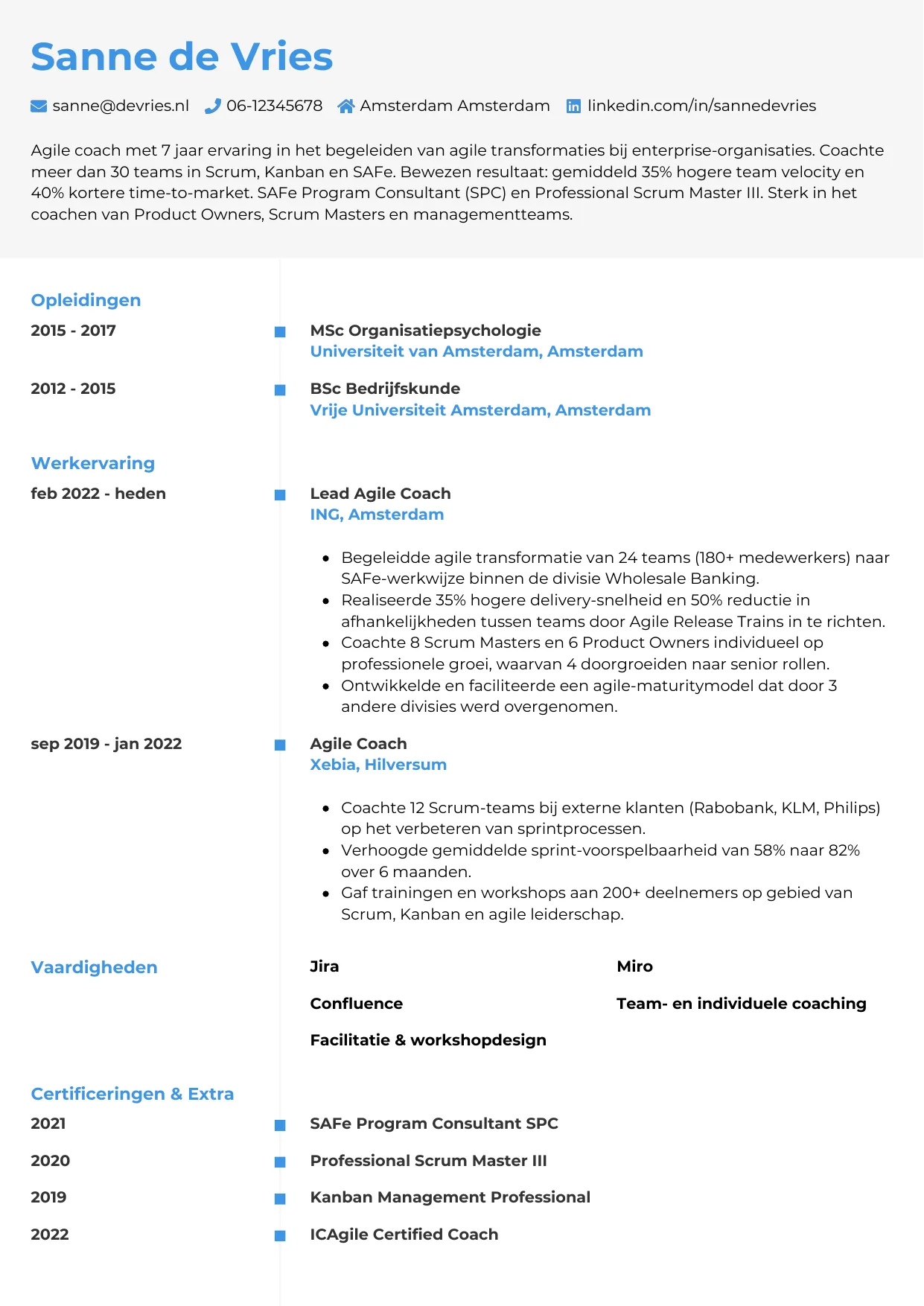 CV Chrono voor agile coach