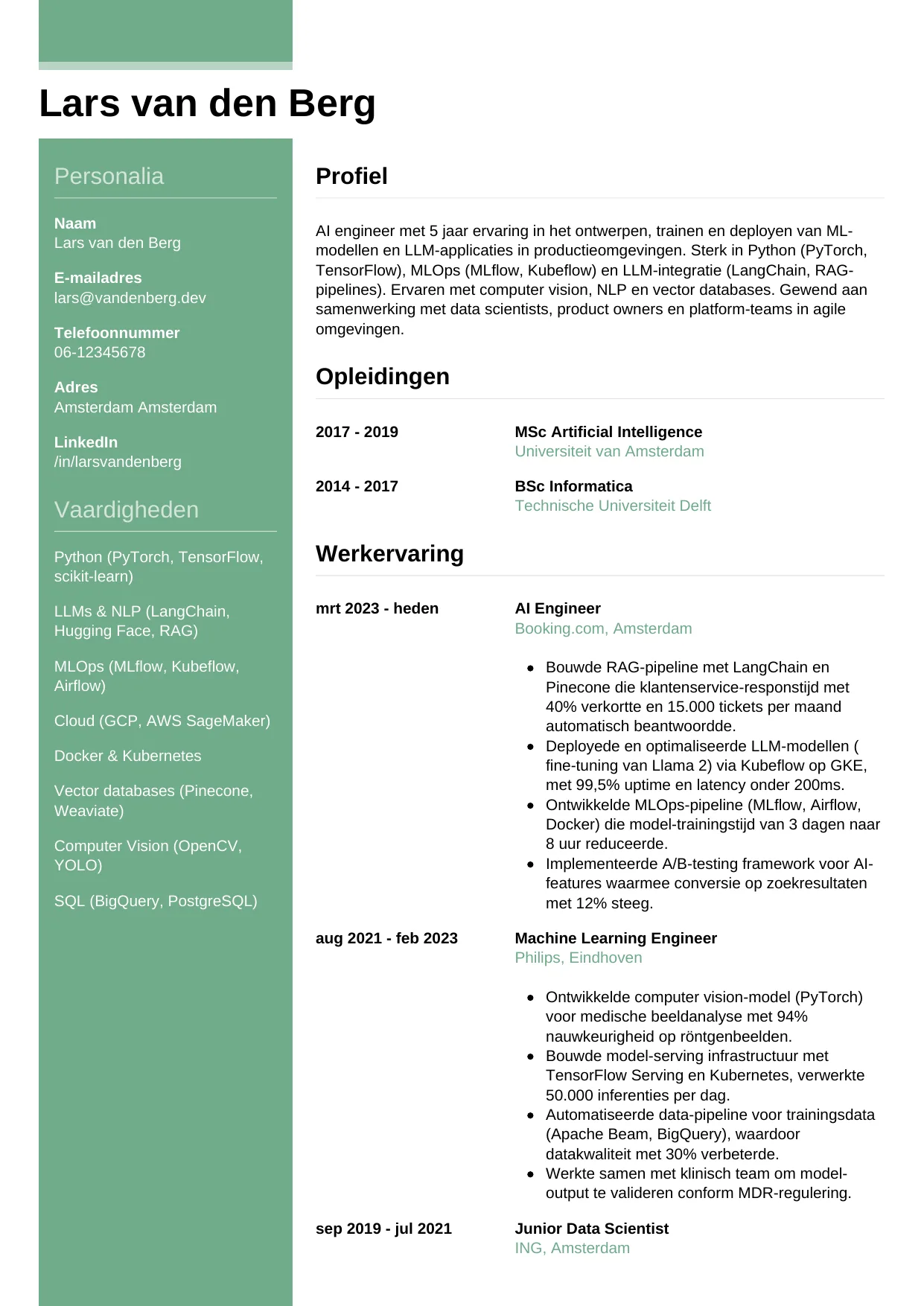 CV Casual voor ai engineer