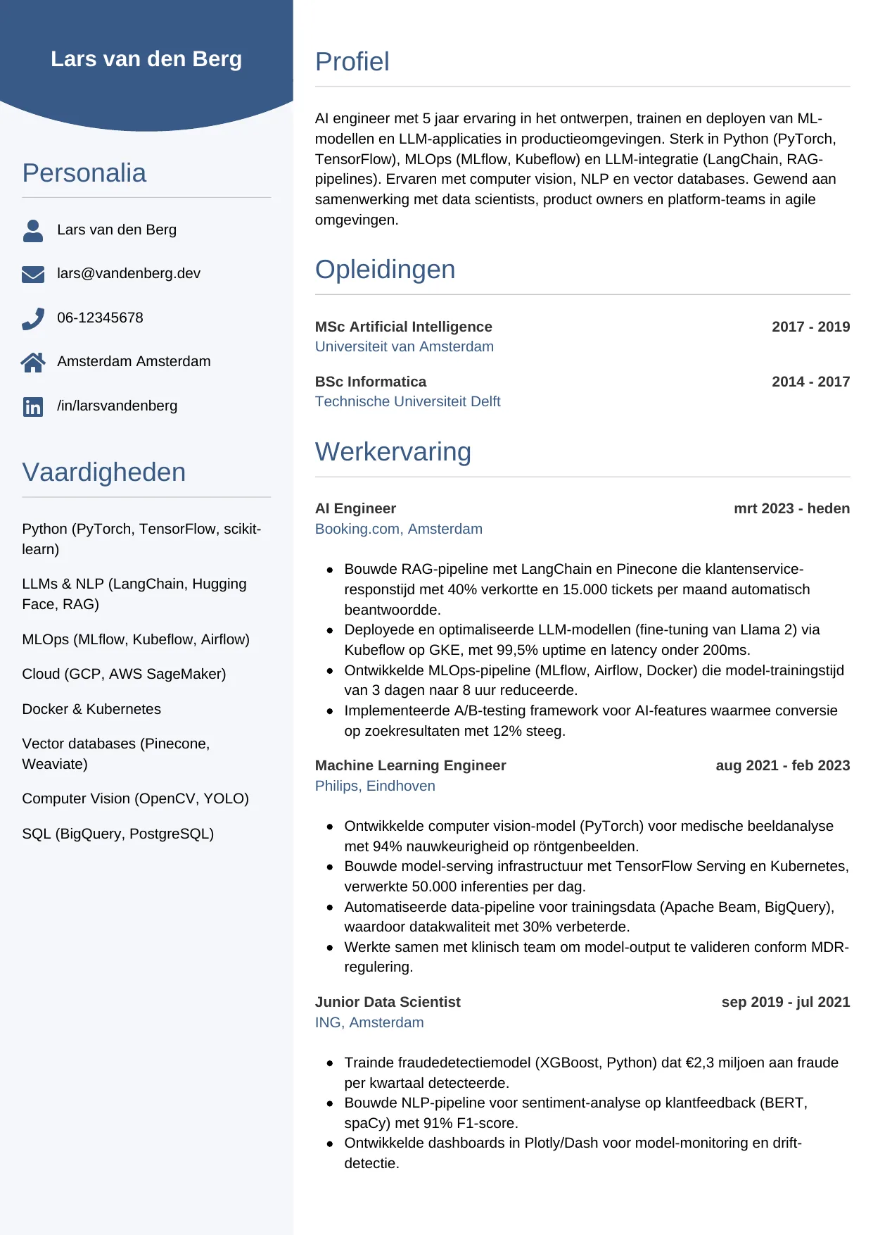 CV Circulair voor ai engineer