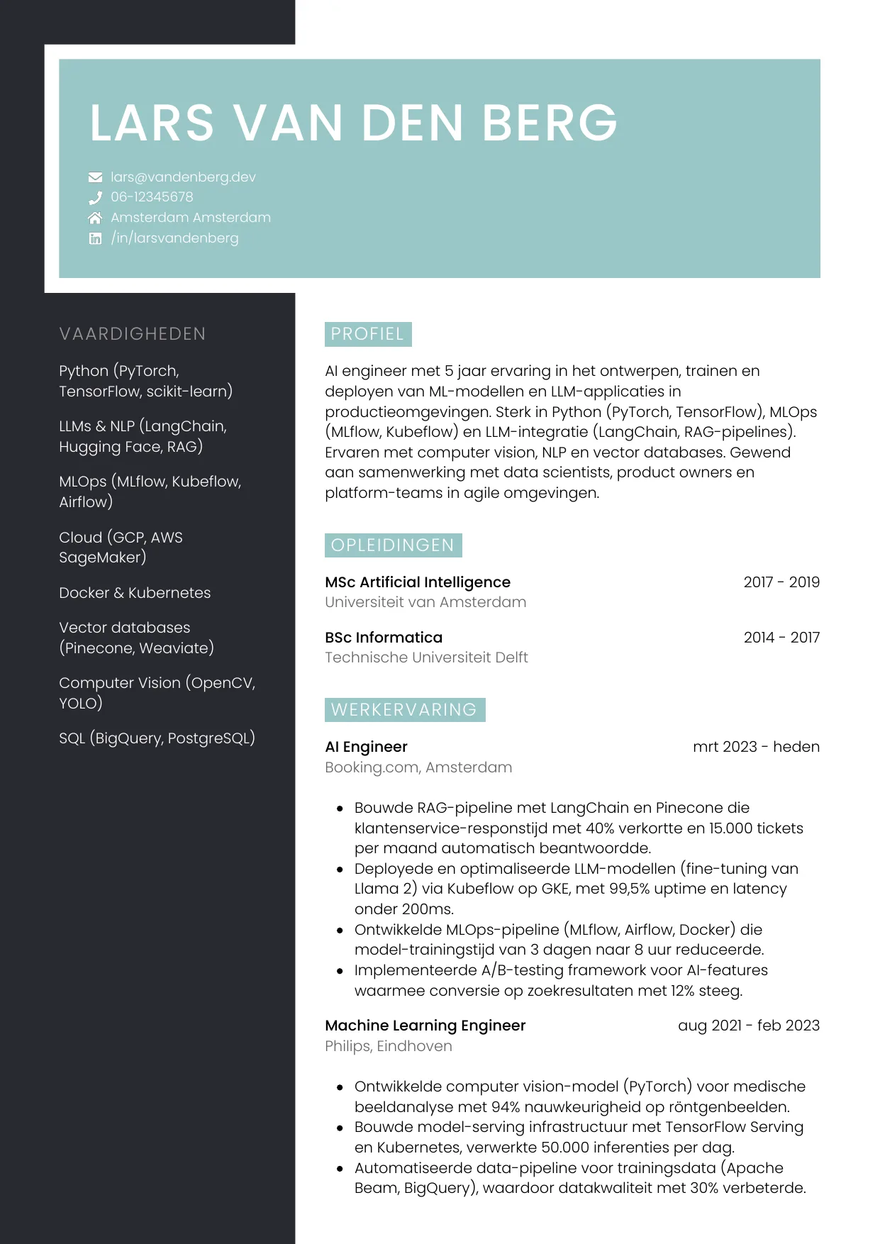 CV Elegant voor ai engineer