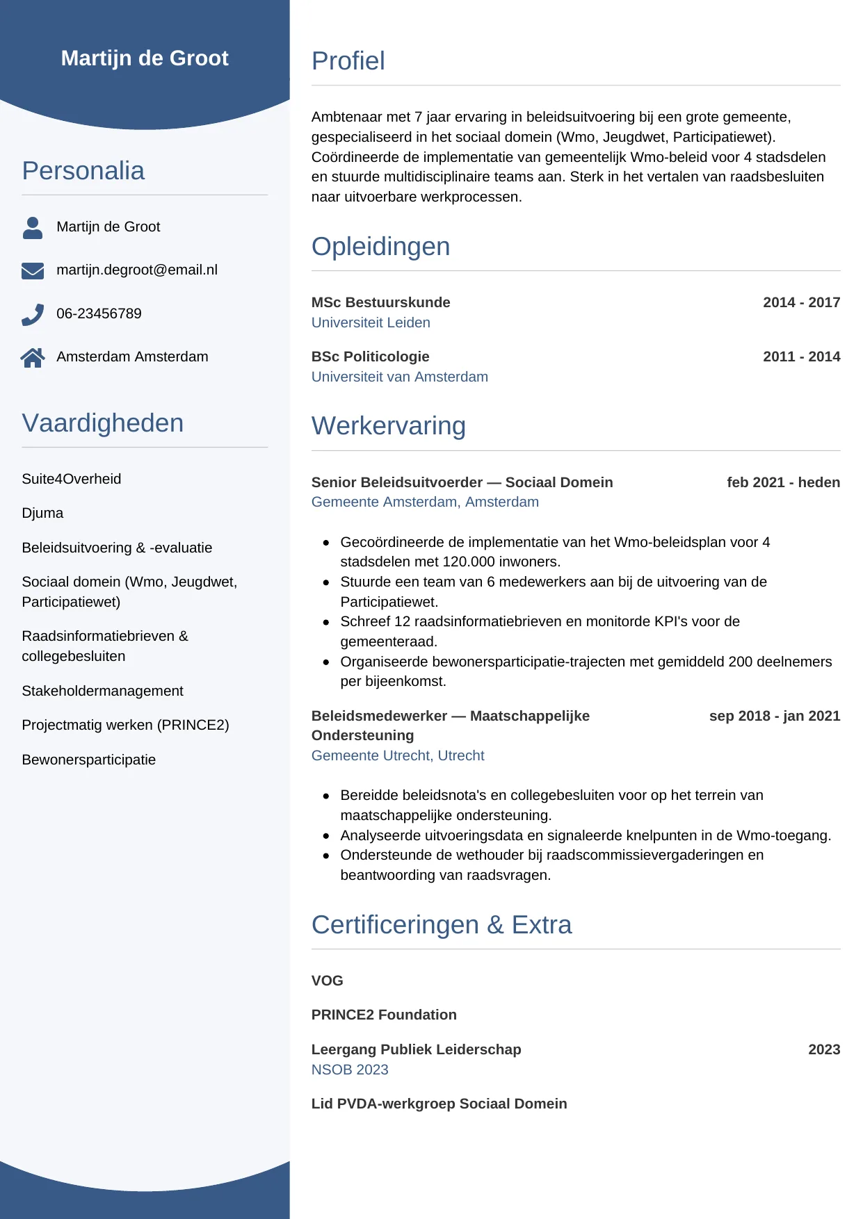 CV Circulair voor ambtenaar