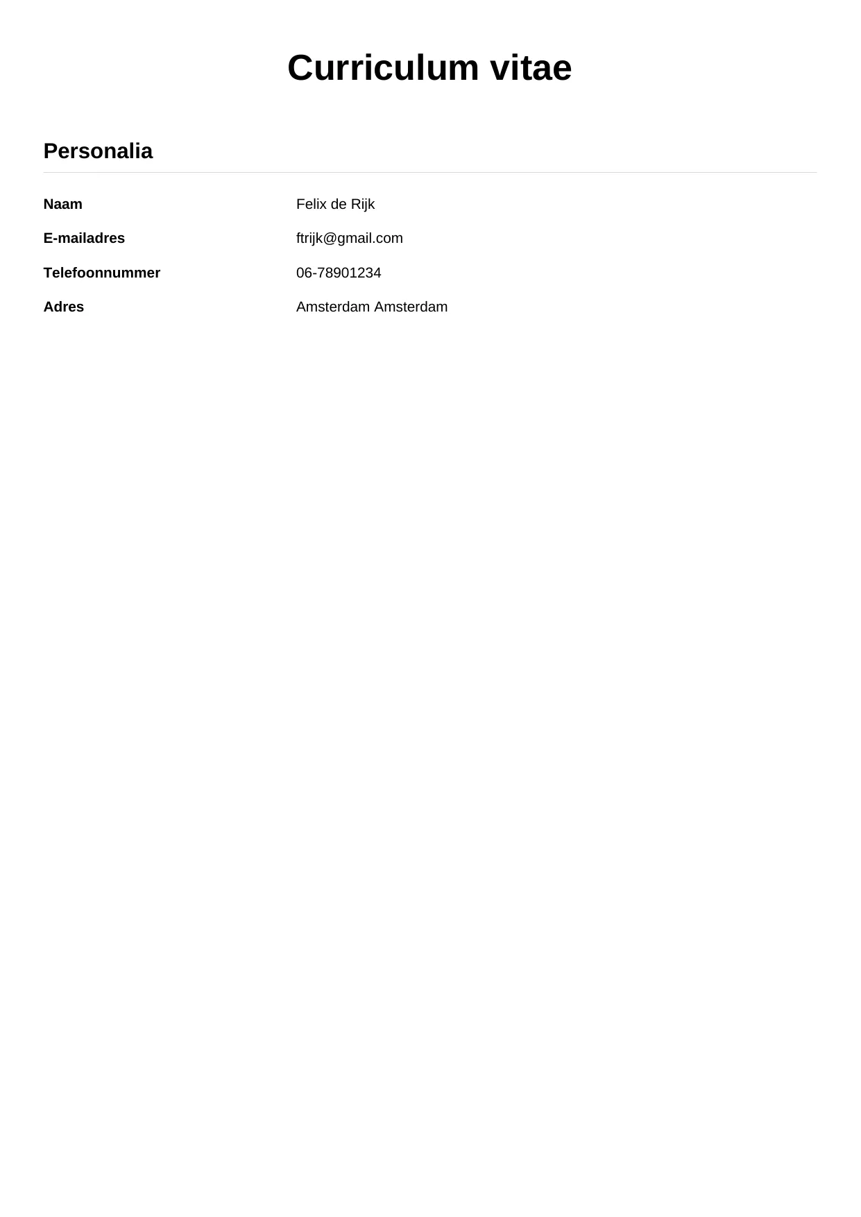 CV Simpel voor ambulanceverpleegkundige