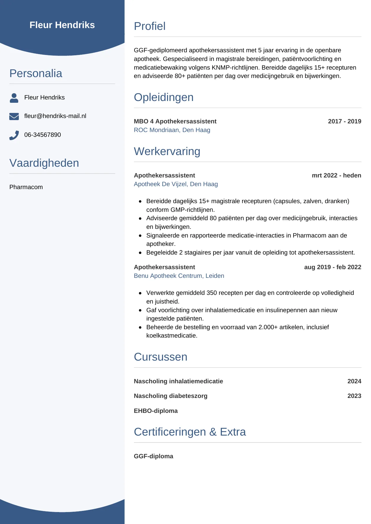 CV Circulair voor apothekersassistent