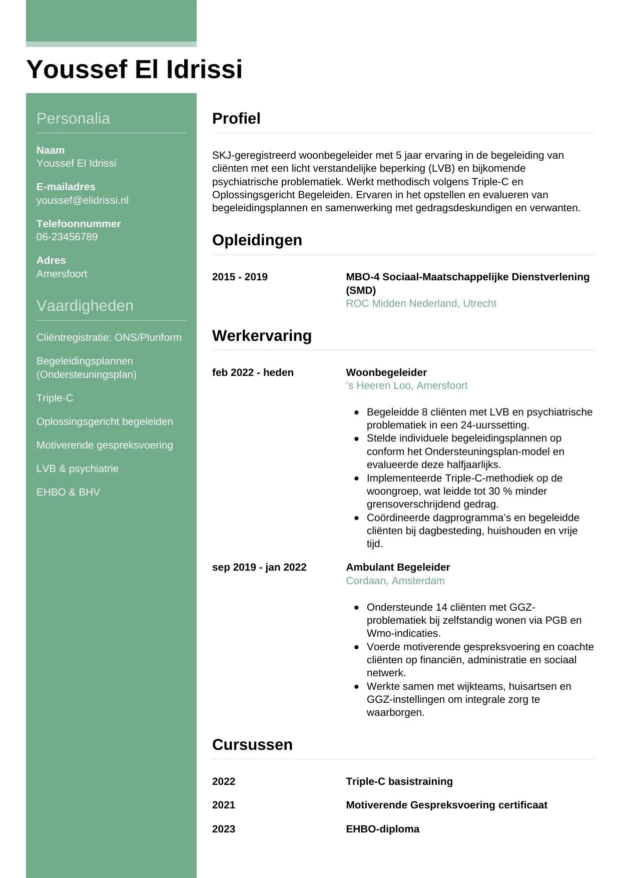 CV Casual voor begeleider