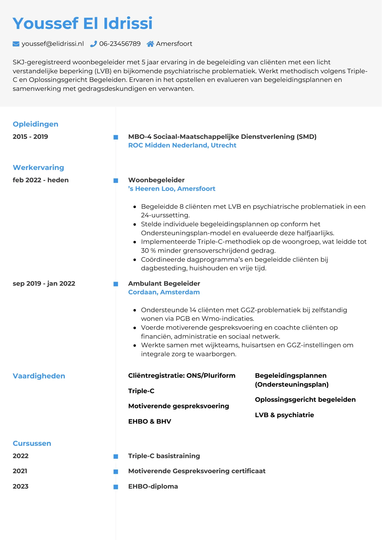 CV Chrono voor begeleider