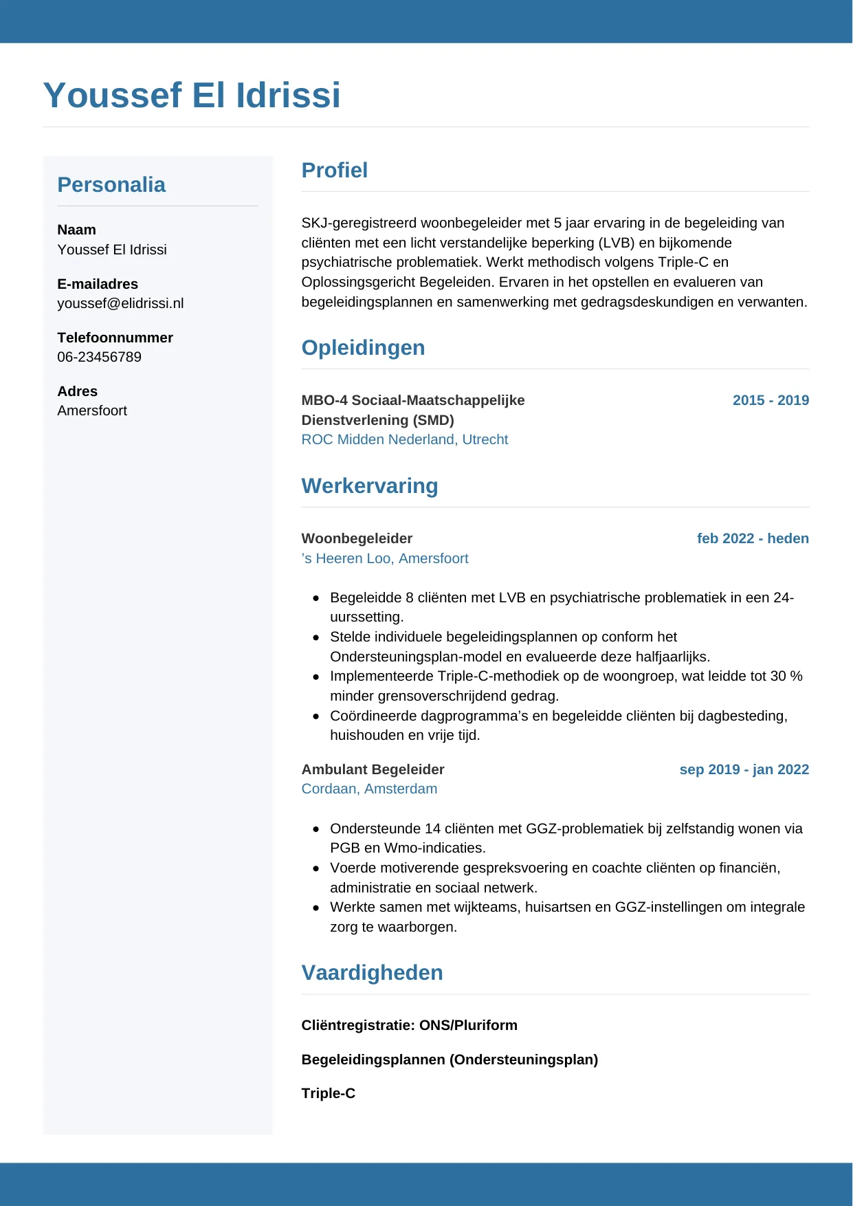 CV Horizontaal voor begeleider
