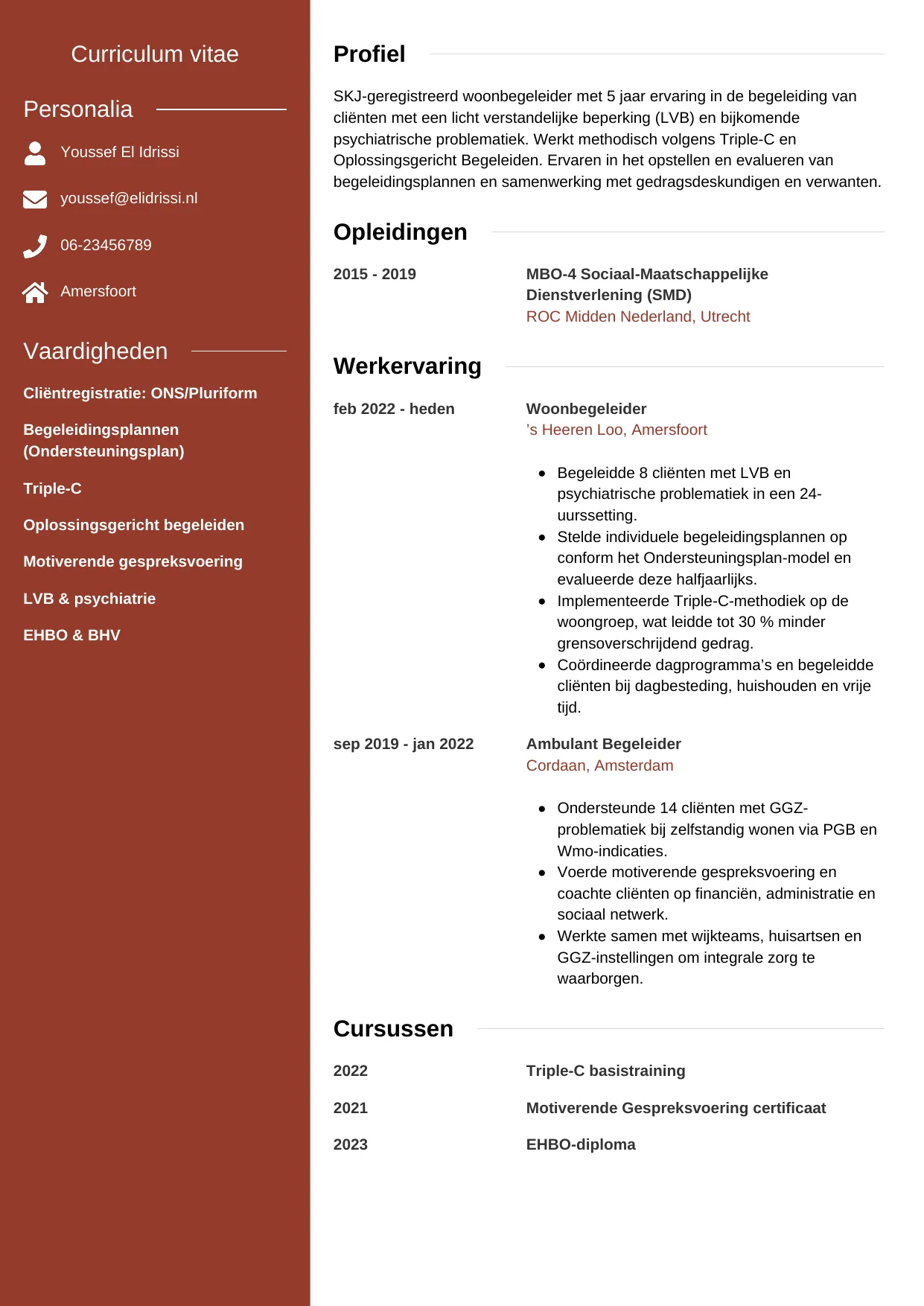 CV Modern voor begeleider