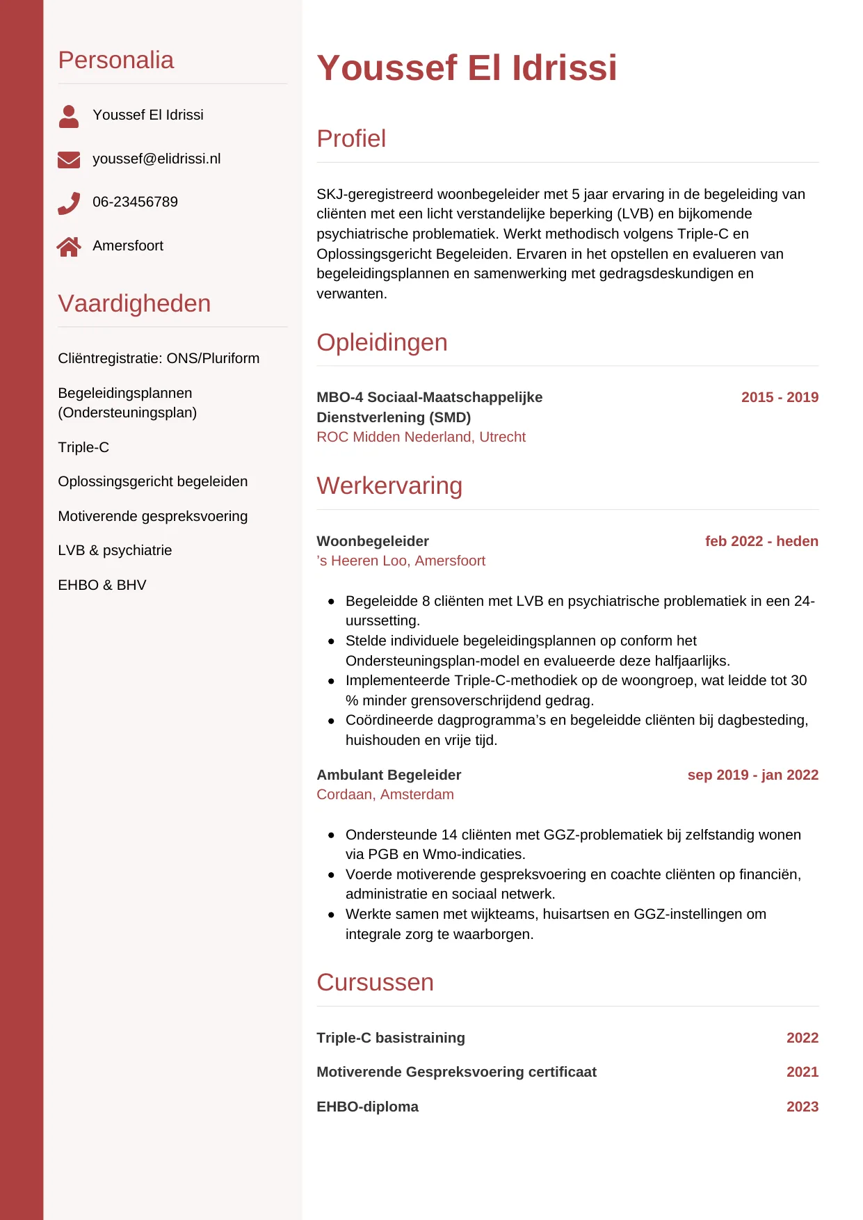 CV Verticaal voor begeleider