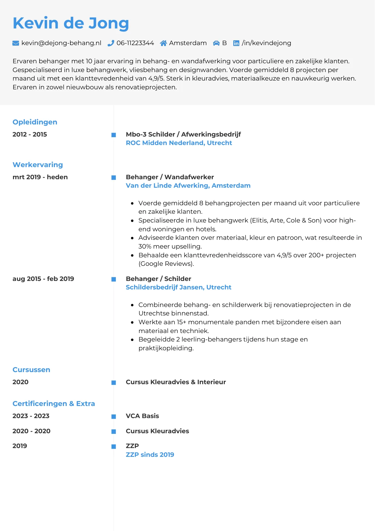 CV Chrono voor behanger