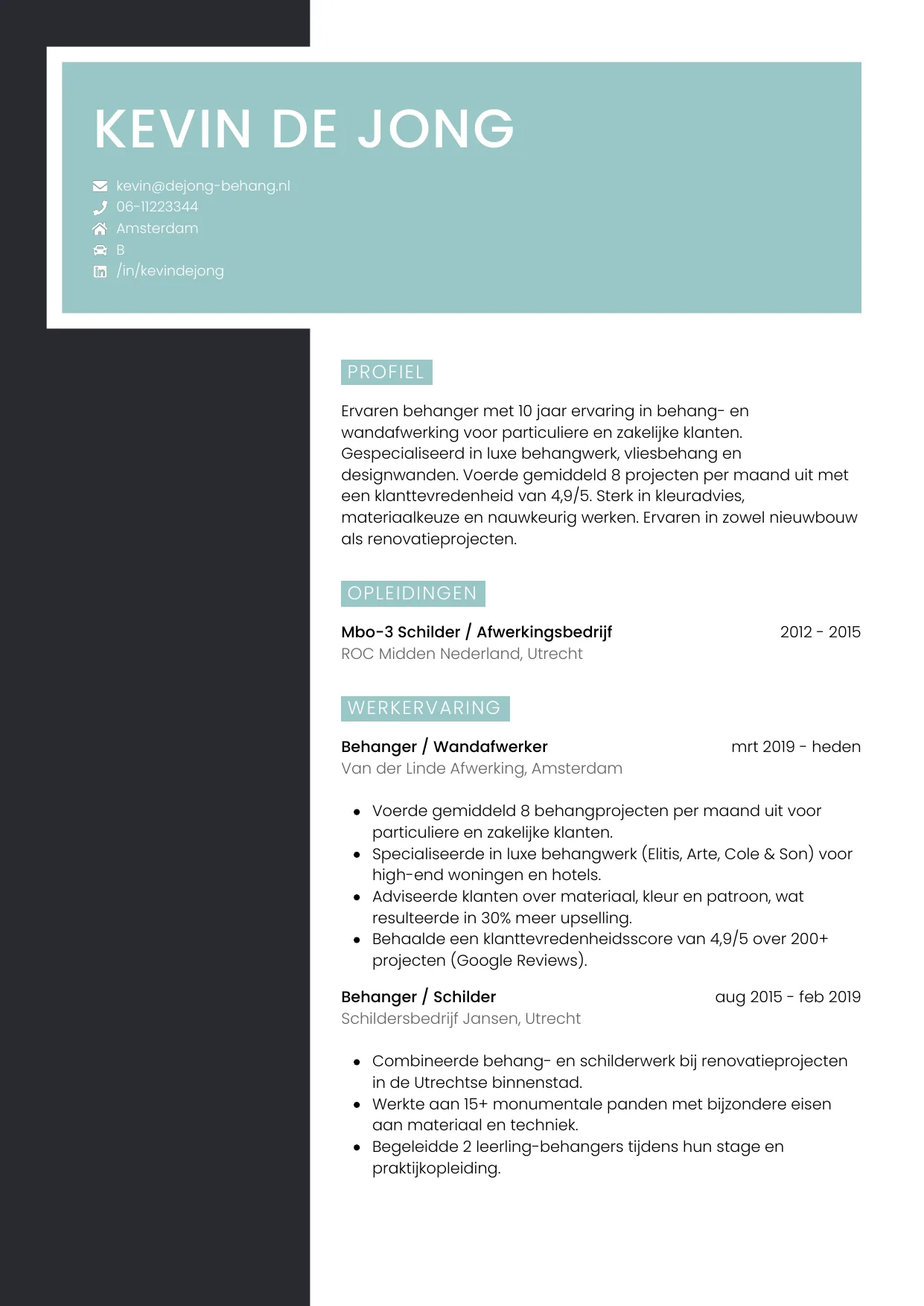 CV Elegant voor behanger