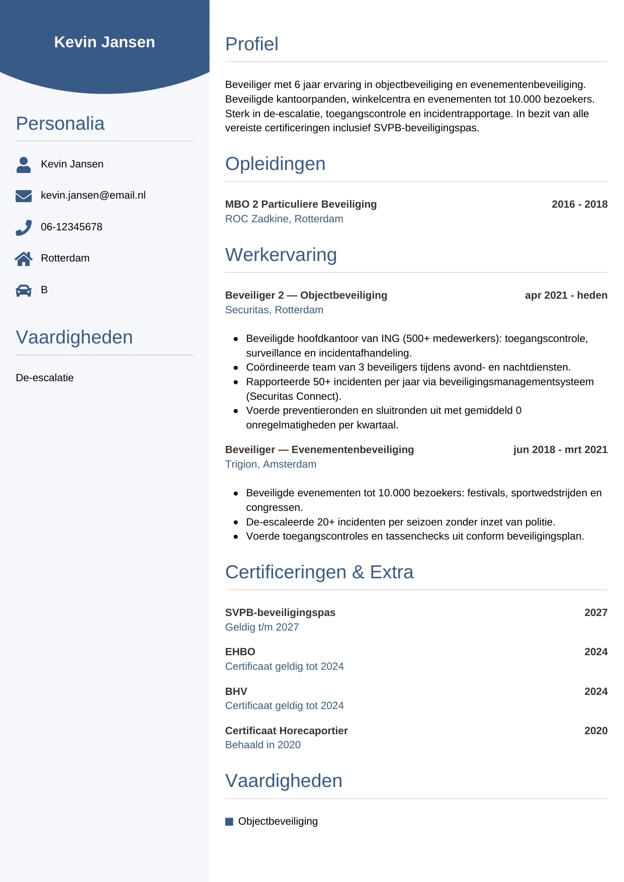 CV Circulair voor beveiliger