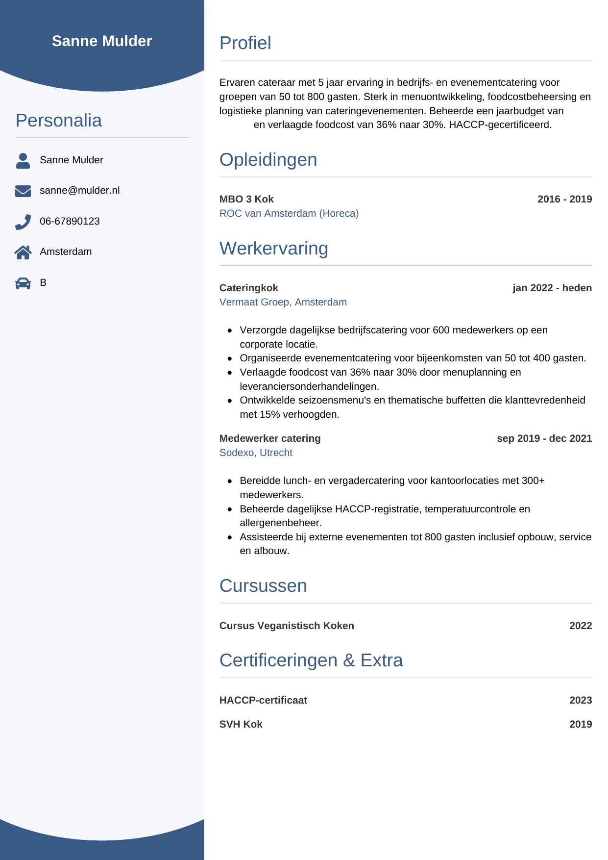 CV Circulair voor cateraar