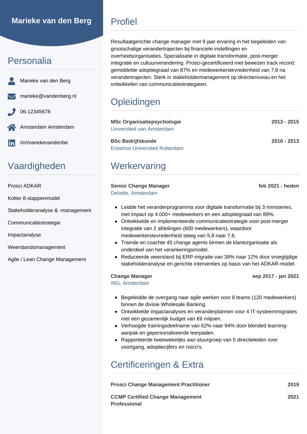 CV Circulair voor change manager