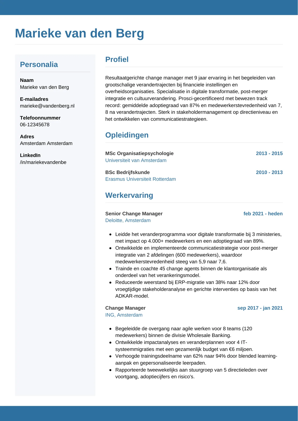CV Horizontaal voor change manager