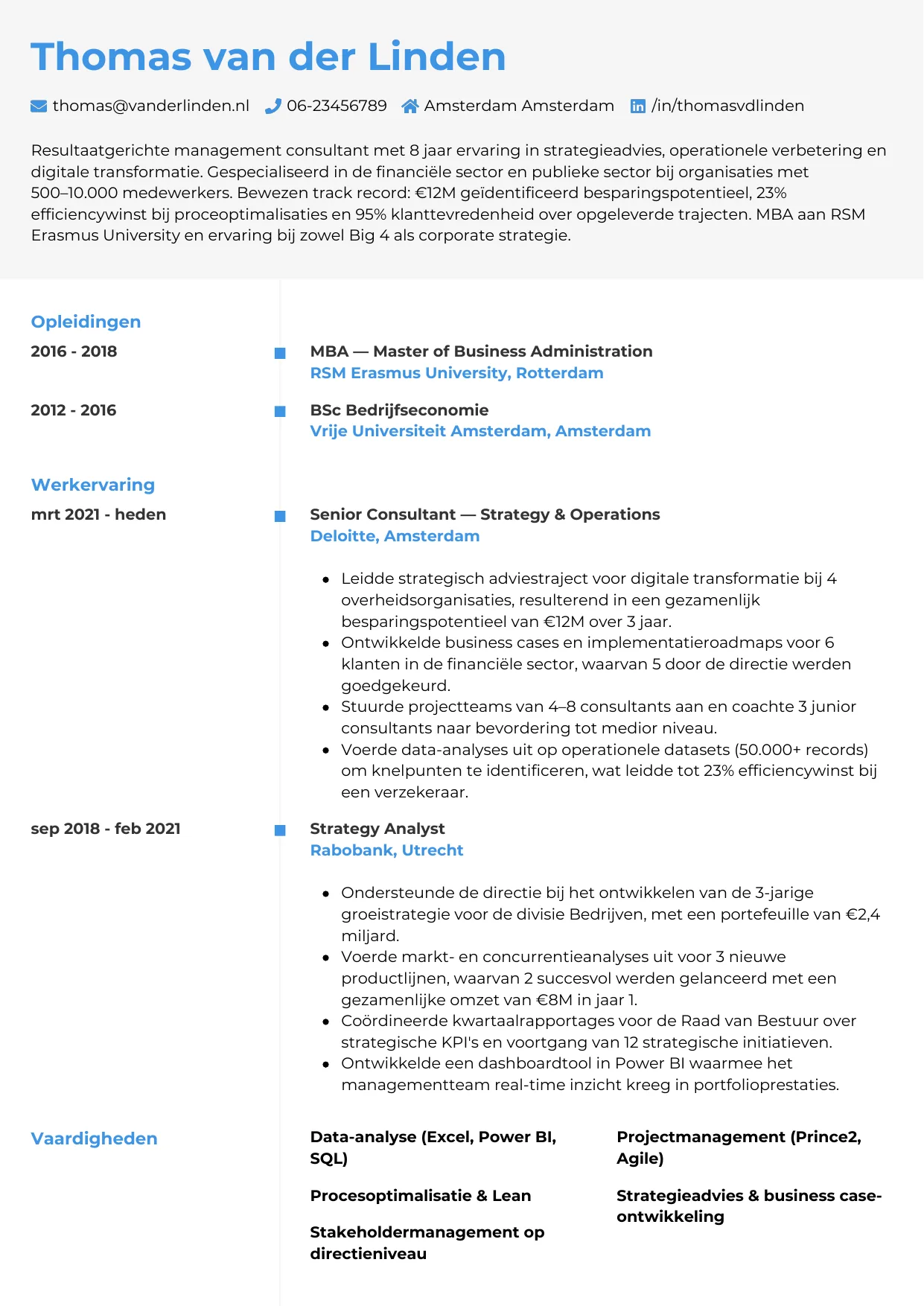 CV Chrono voor consultant