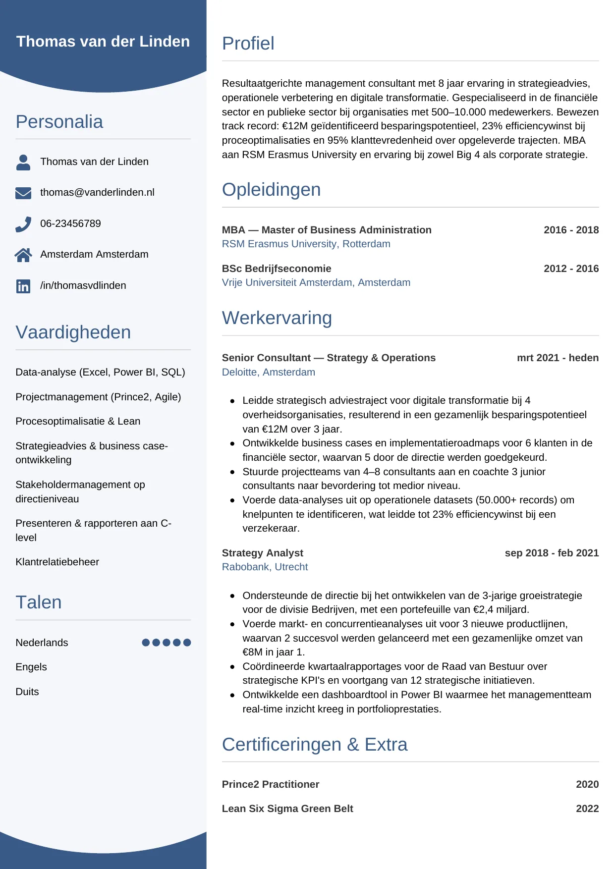 CV Circulair voor consultant