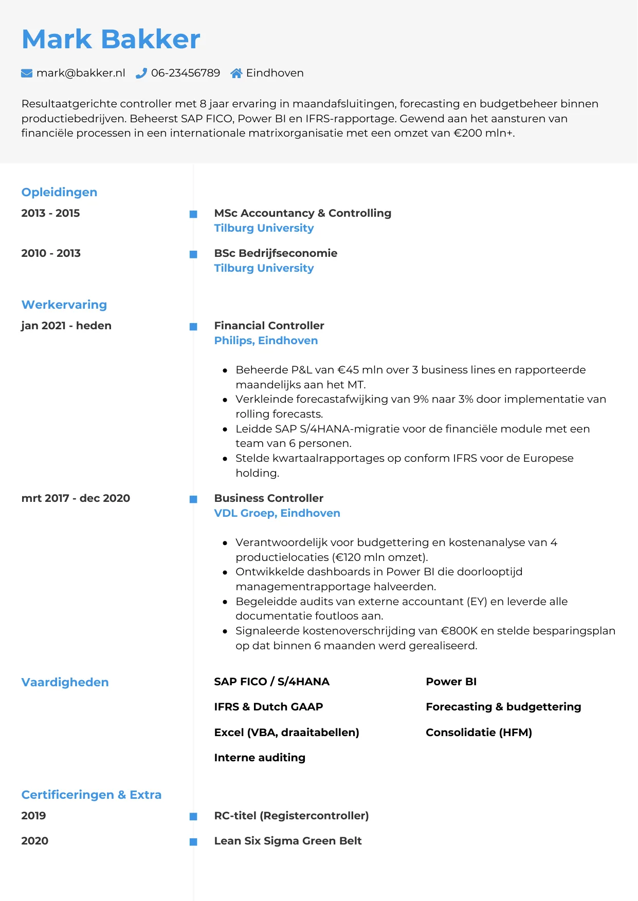 CV Chrono voor controller