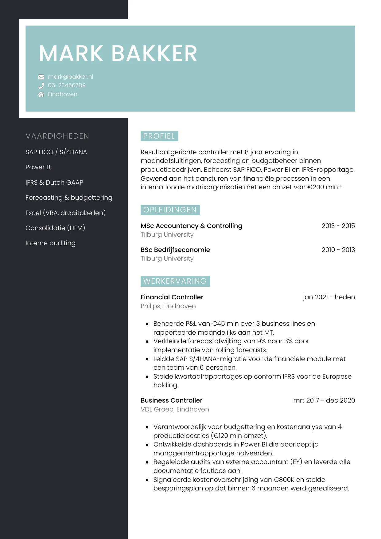 CV Elegant voor controller