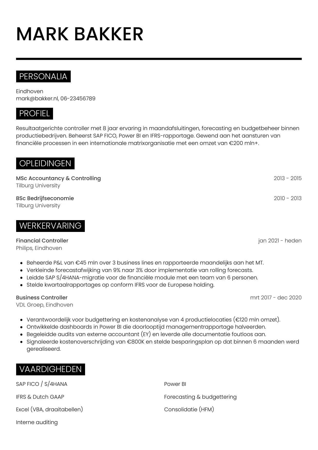CV Metro voor controller