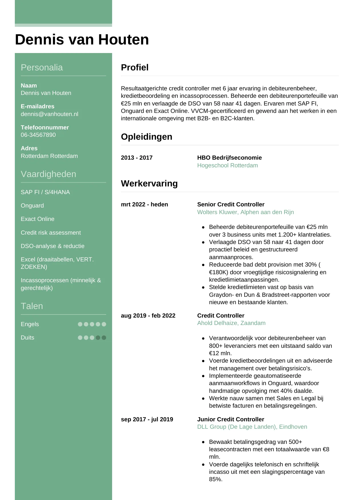 CV Casual voor credit controller