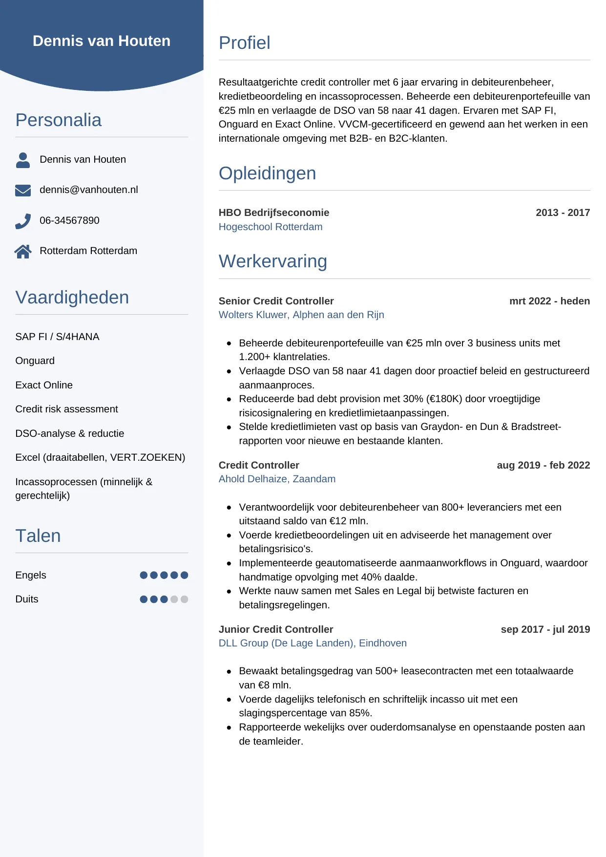 CV Circulair voor credit controller