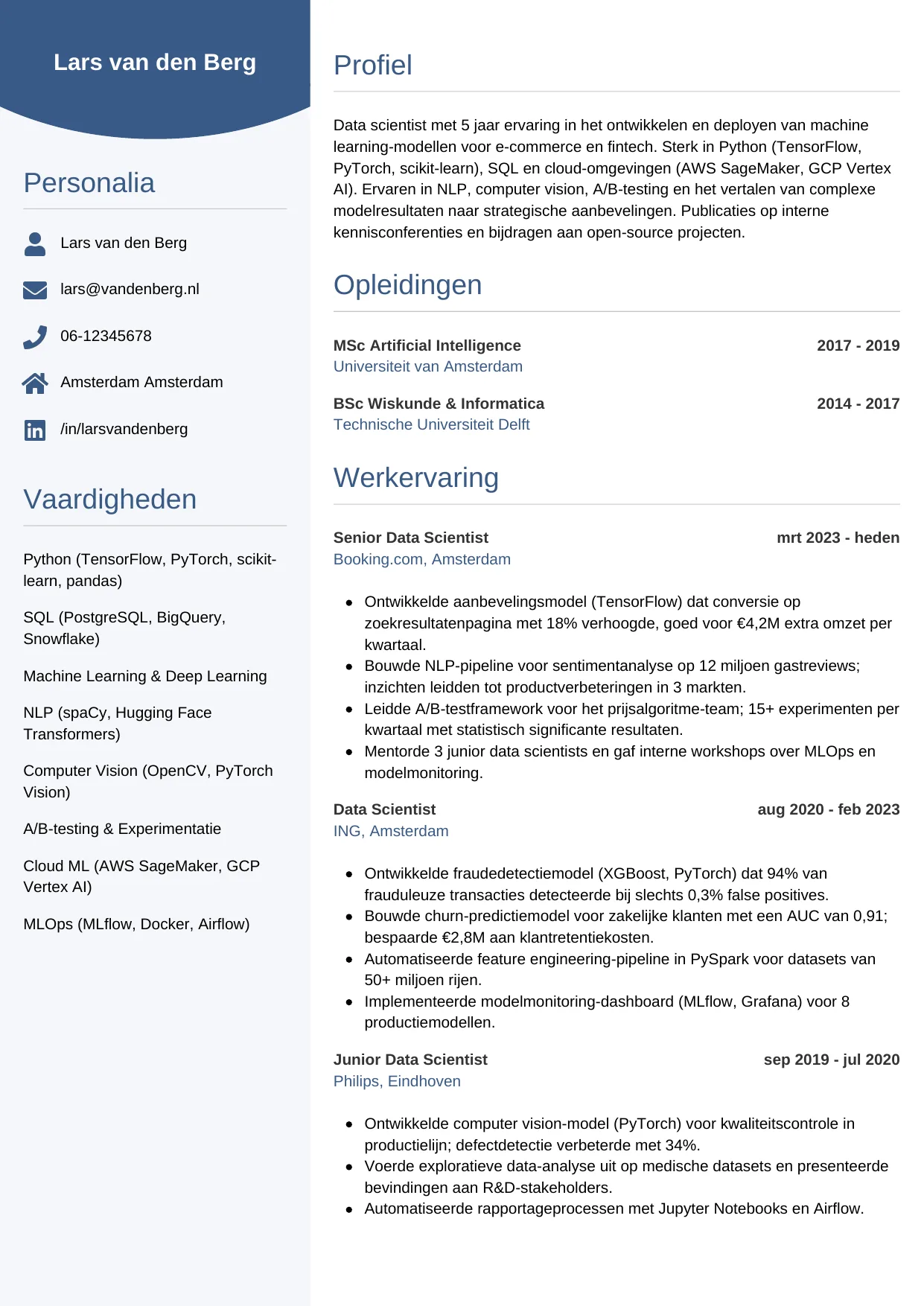 CV Circulair voor data scientist