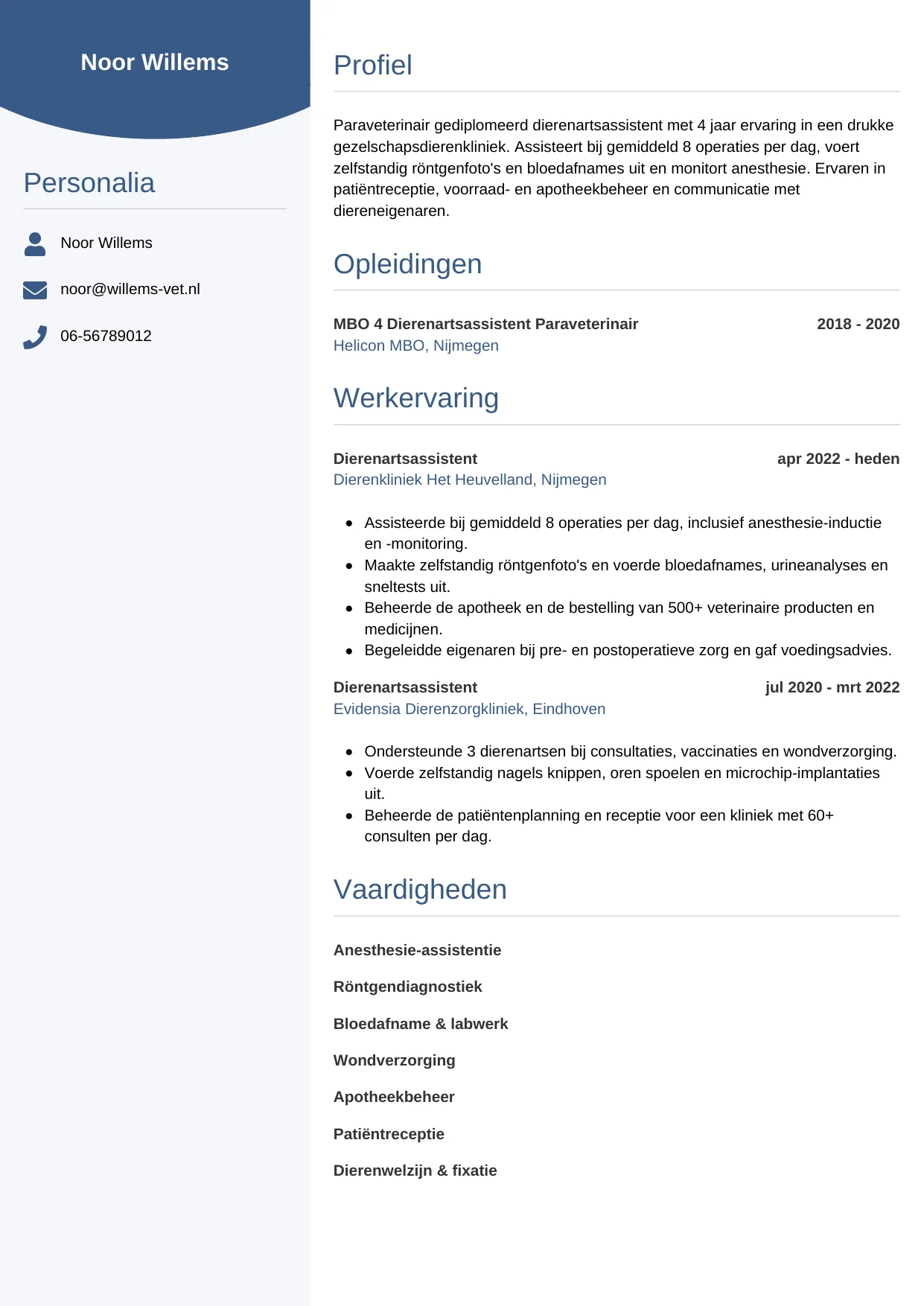 CV Circulair voor dierenartsassistent