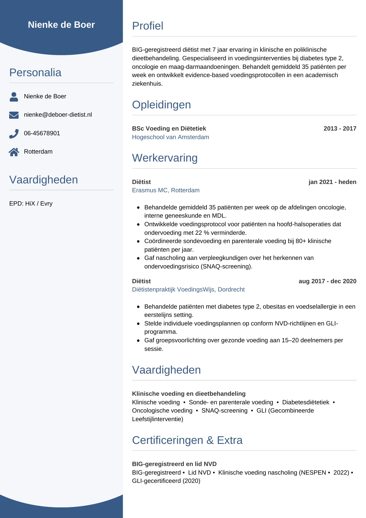 CV Circulair voor diëtist