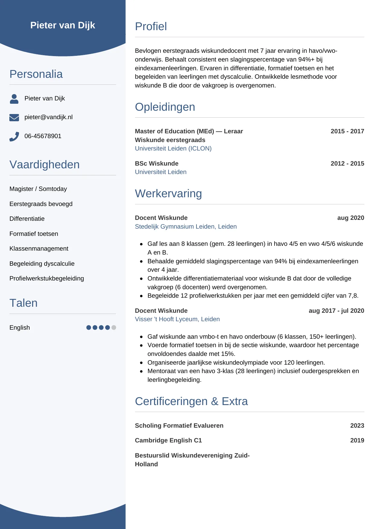 CV Circulair voor docent