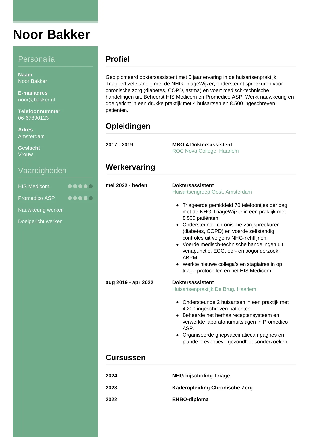 CV Casual voor doktersassistent