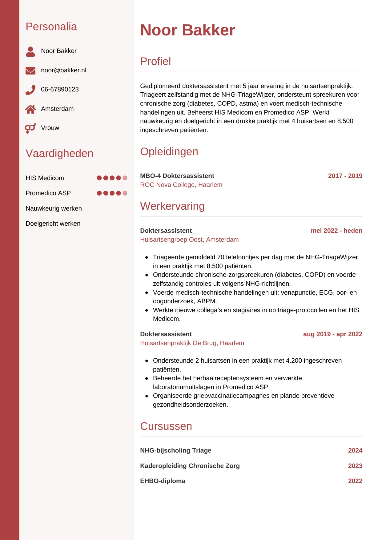 CV Verticaal voor doktersassistent