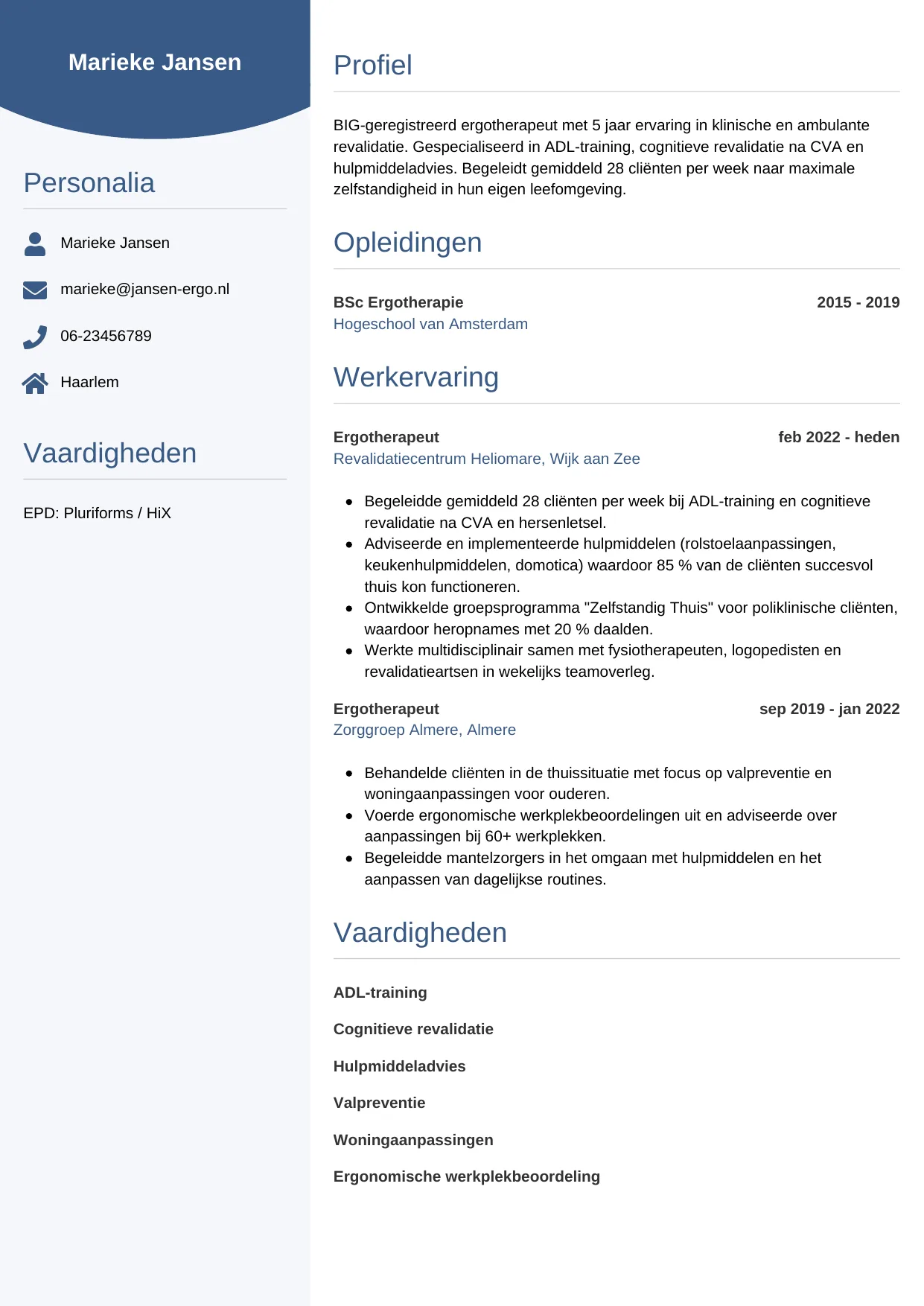 CV Circulair voor ergotherapeut
