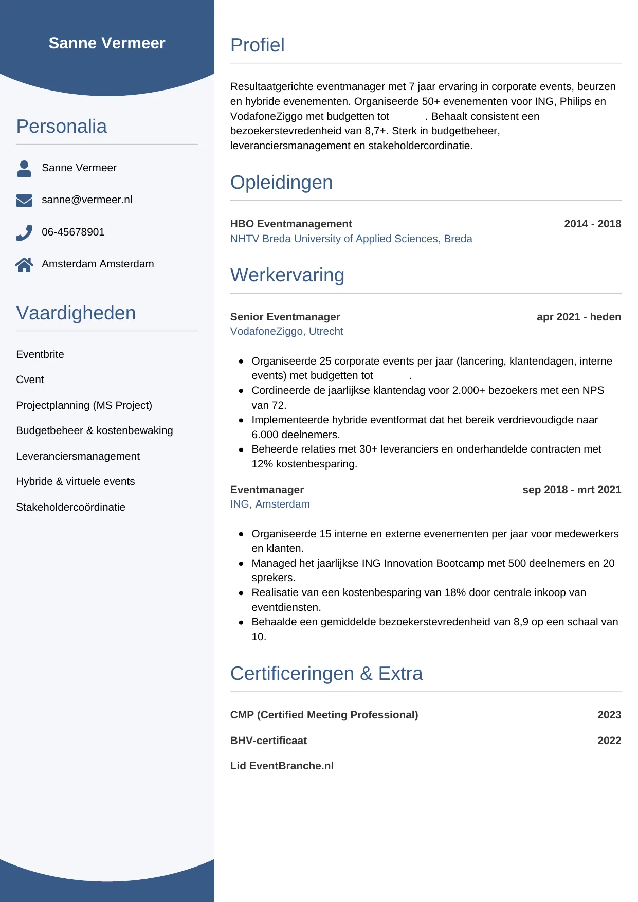 CV Circulair voor eventmanager
