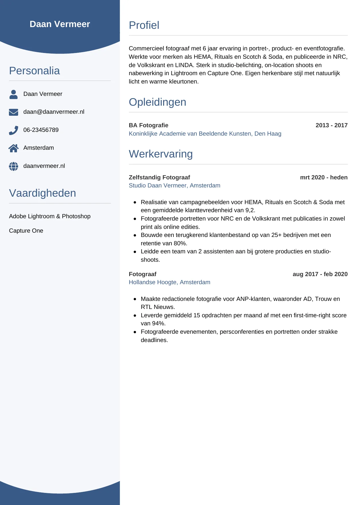 CV Circulair voor fotograaf