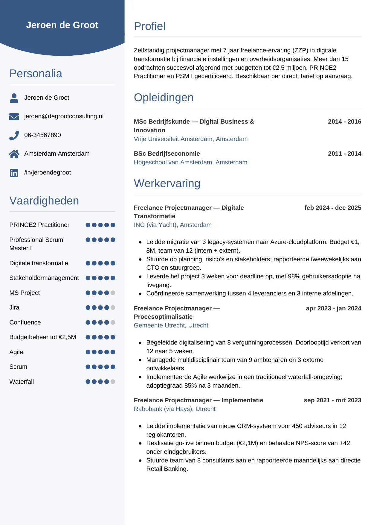 CV Circulair voor freelancer