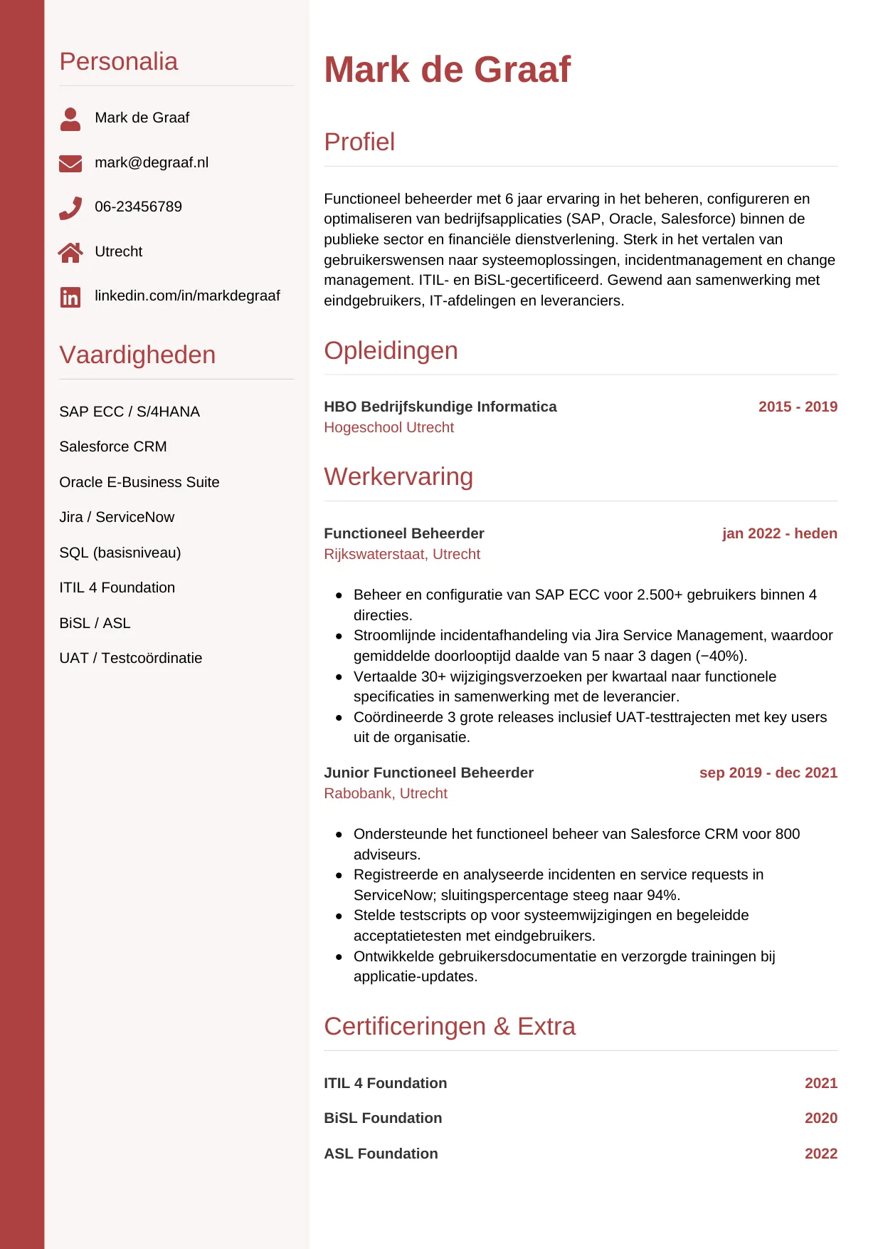 CV Verticaal voor functioneel beheerder