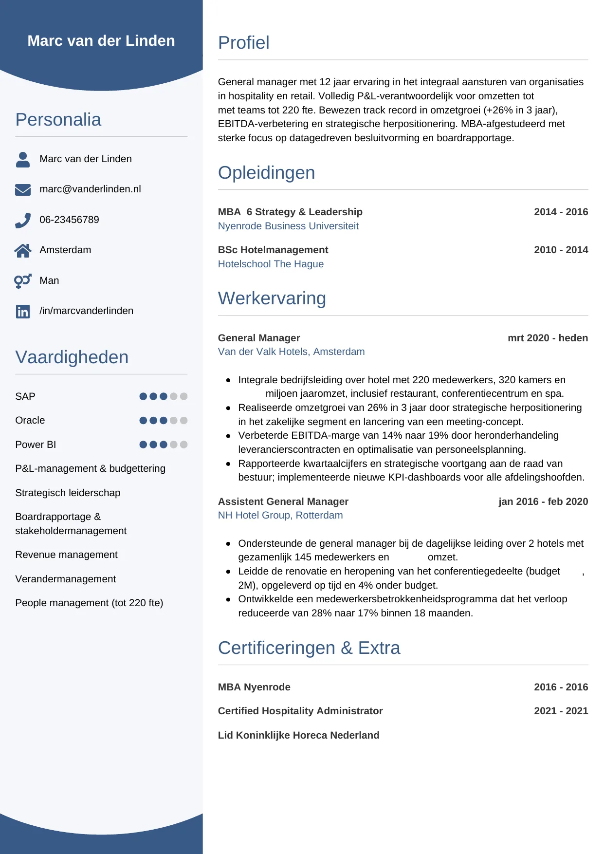 CV Circulair voor general manager