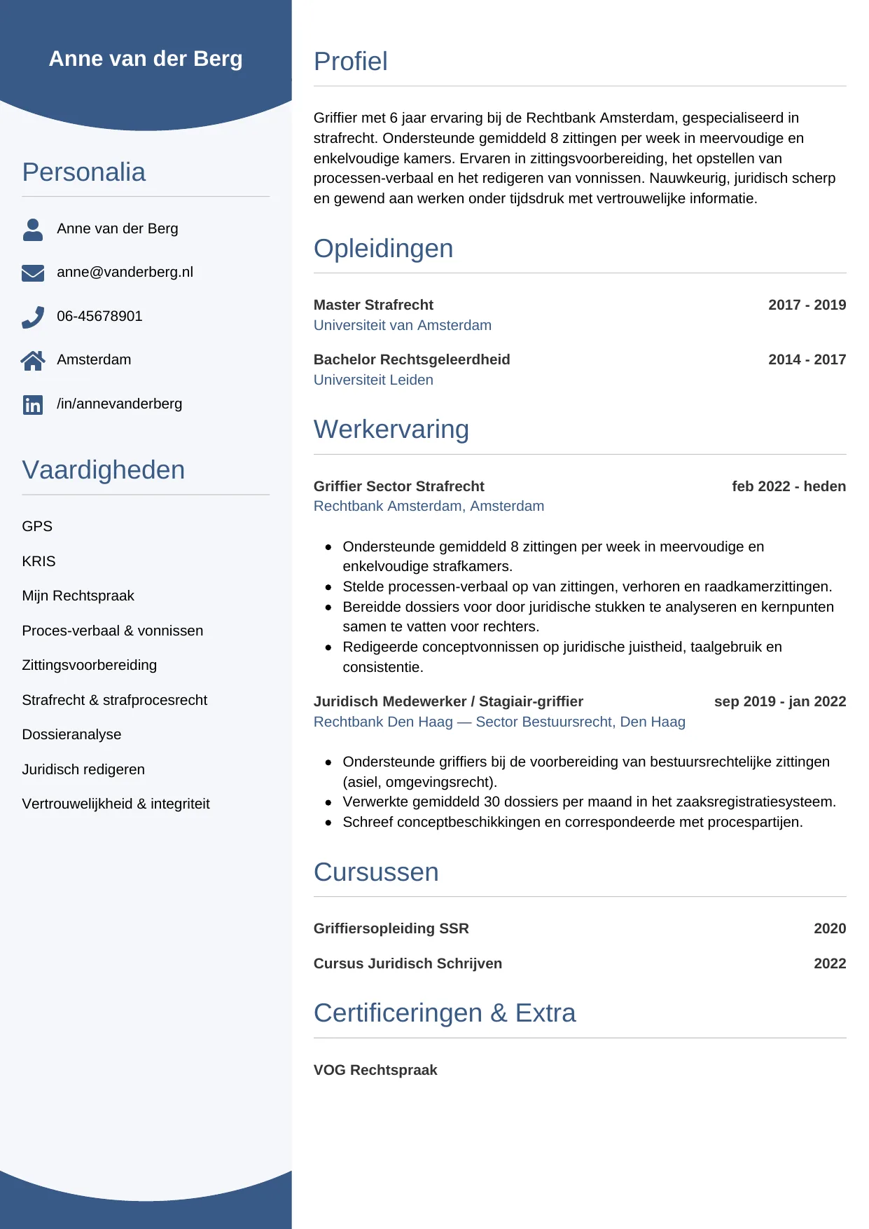 CV Circulair voor griffier