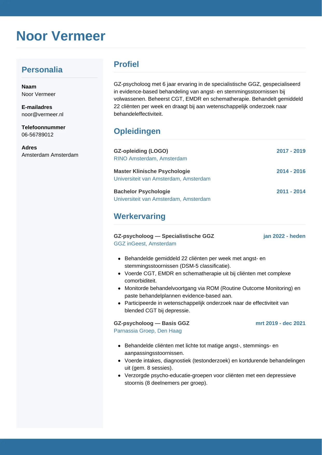 CV Horizontaal voor gz-psycholoog