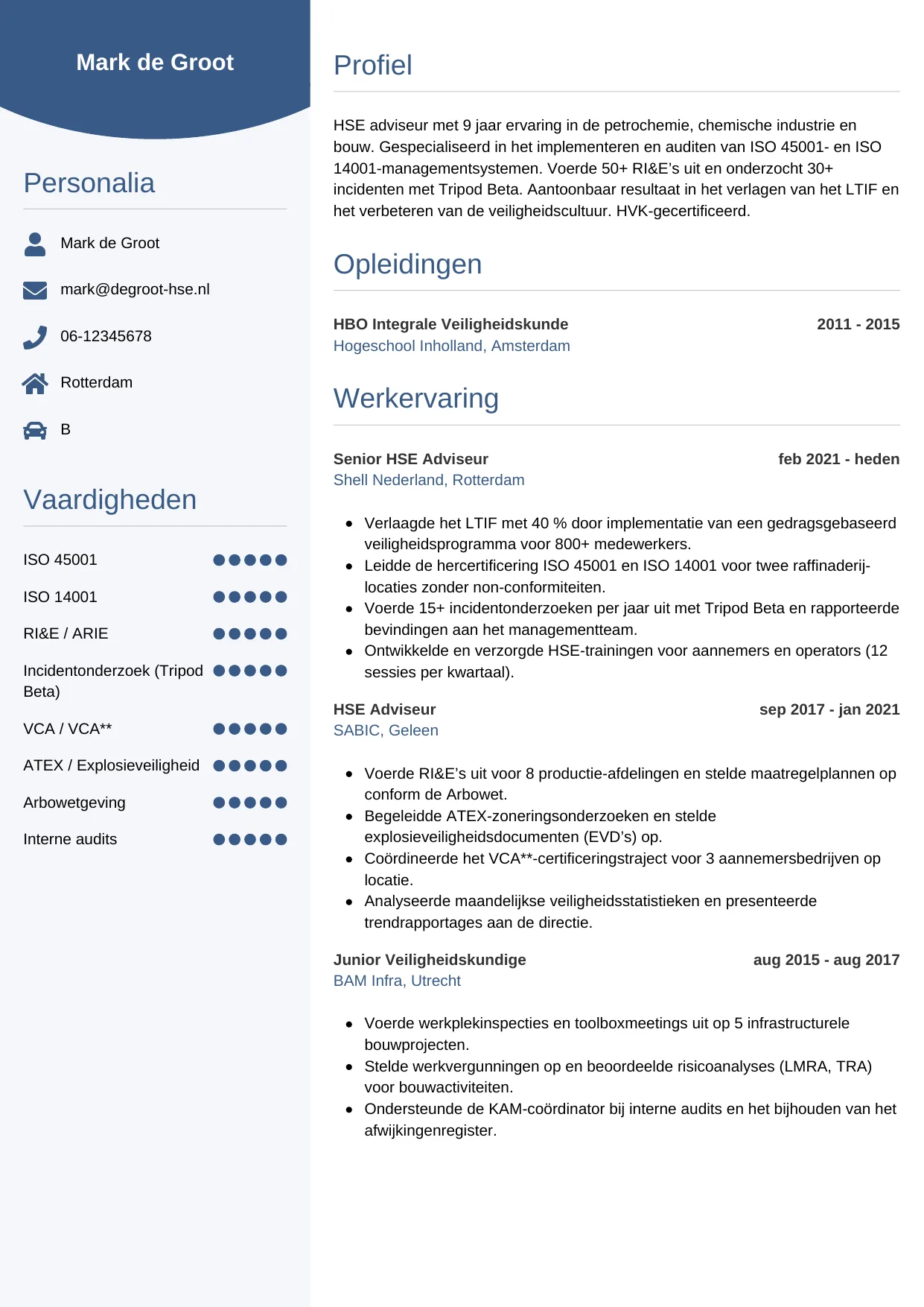 CV Circulair voor hse adviseur