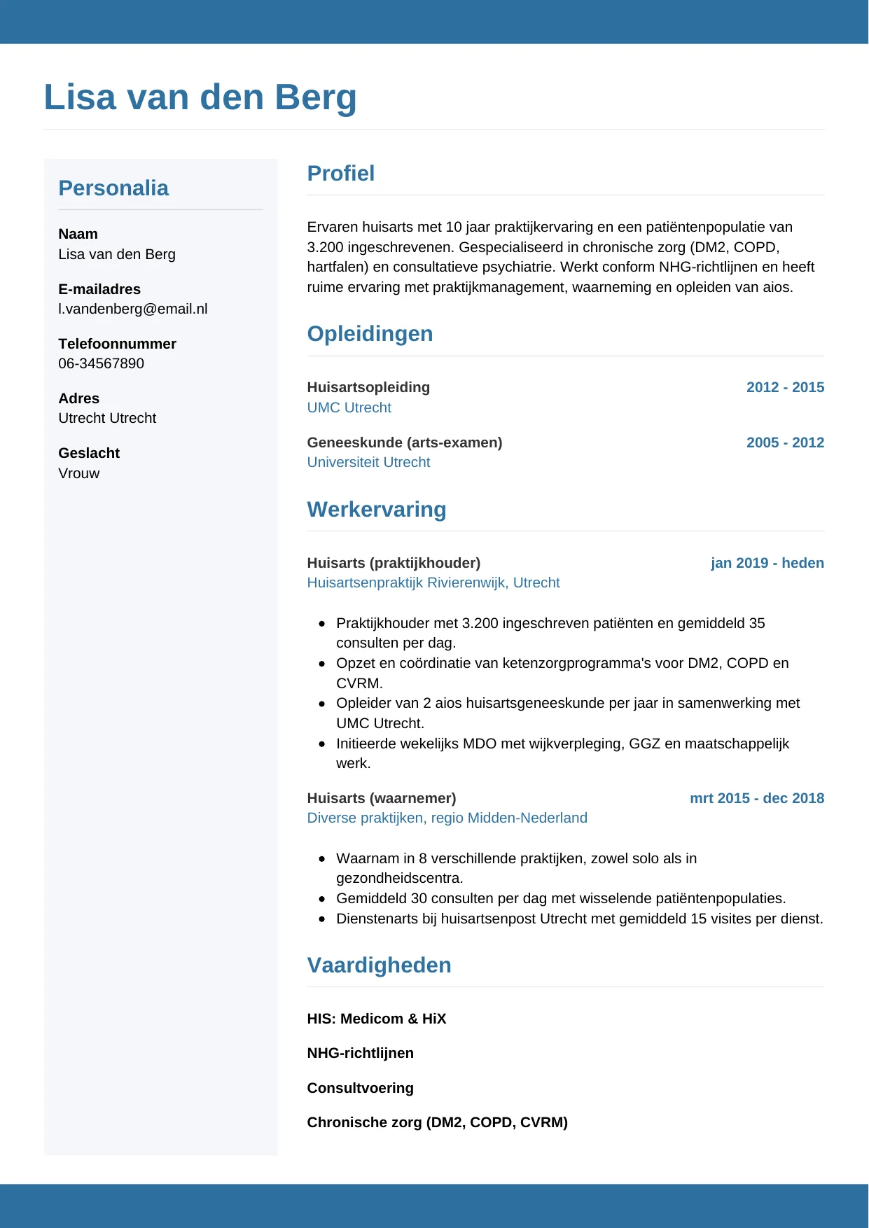 CV Horizontaal voor huisarts