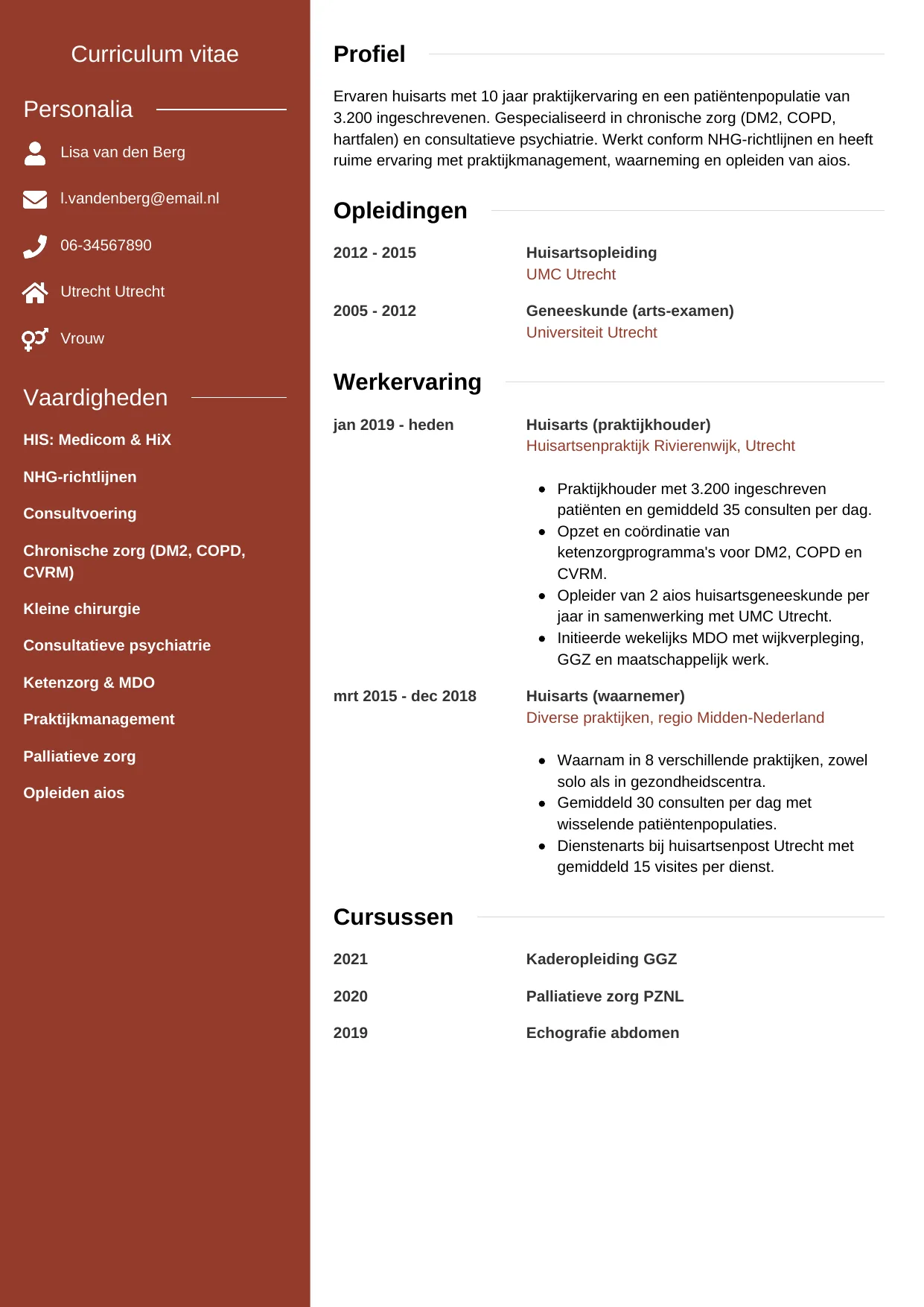 CV Modern voor huisarts