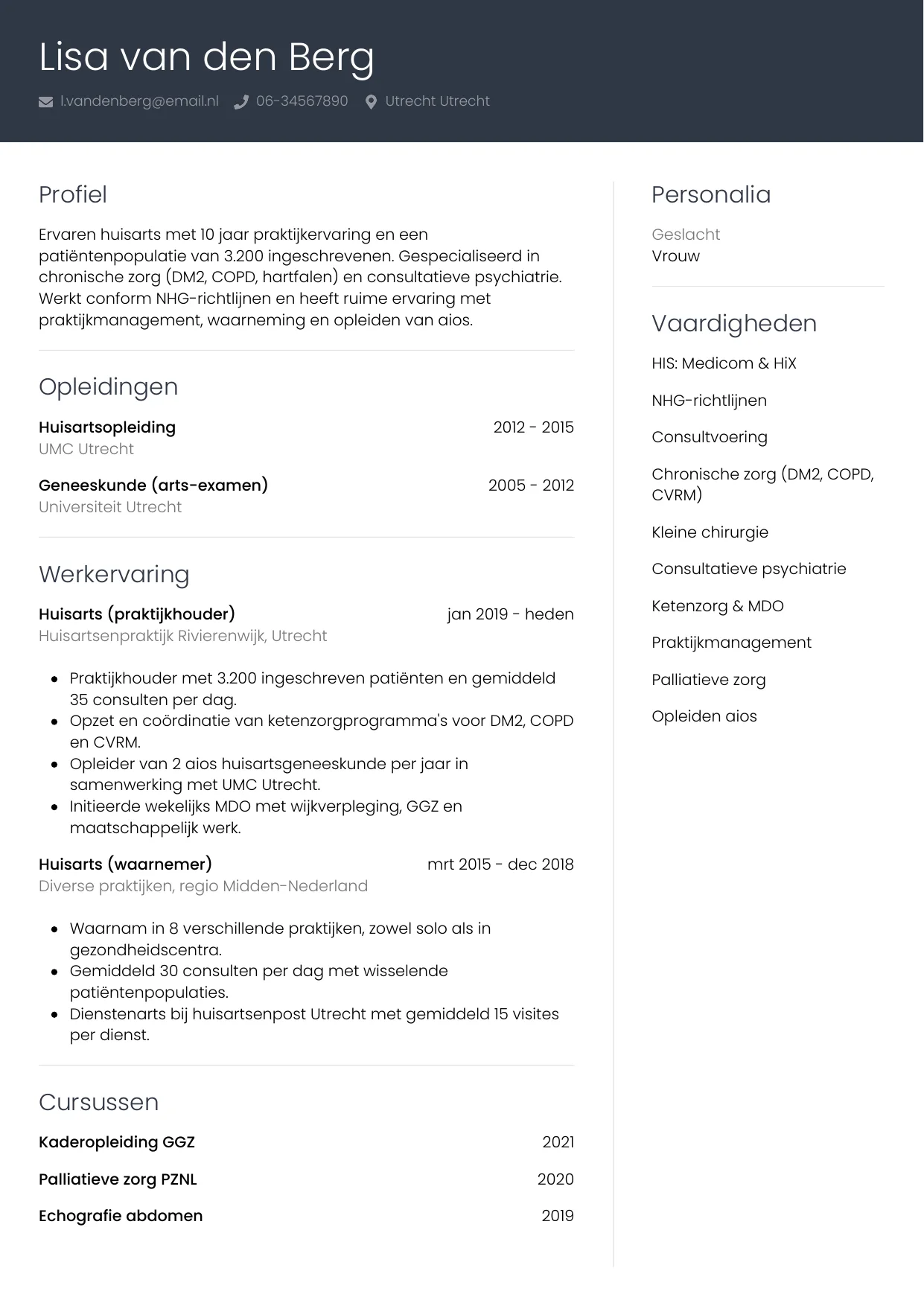 CV Professioneel voor huisarts