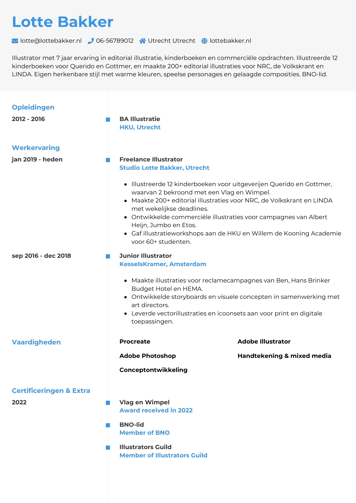 CV Chrono voor illustrator
