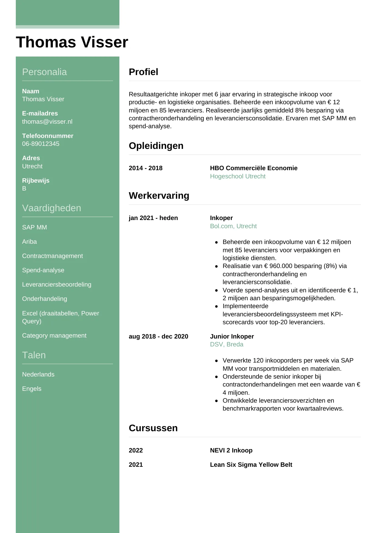 CV Casual voor inkoper