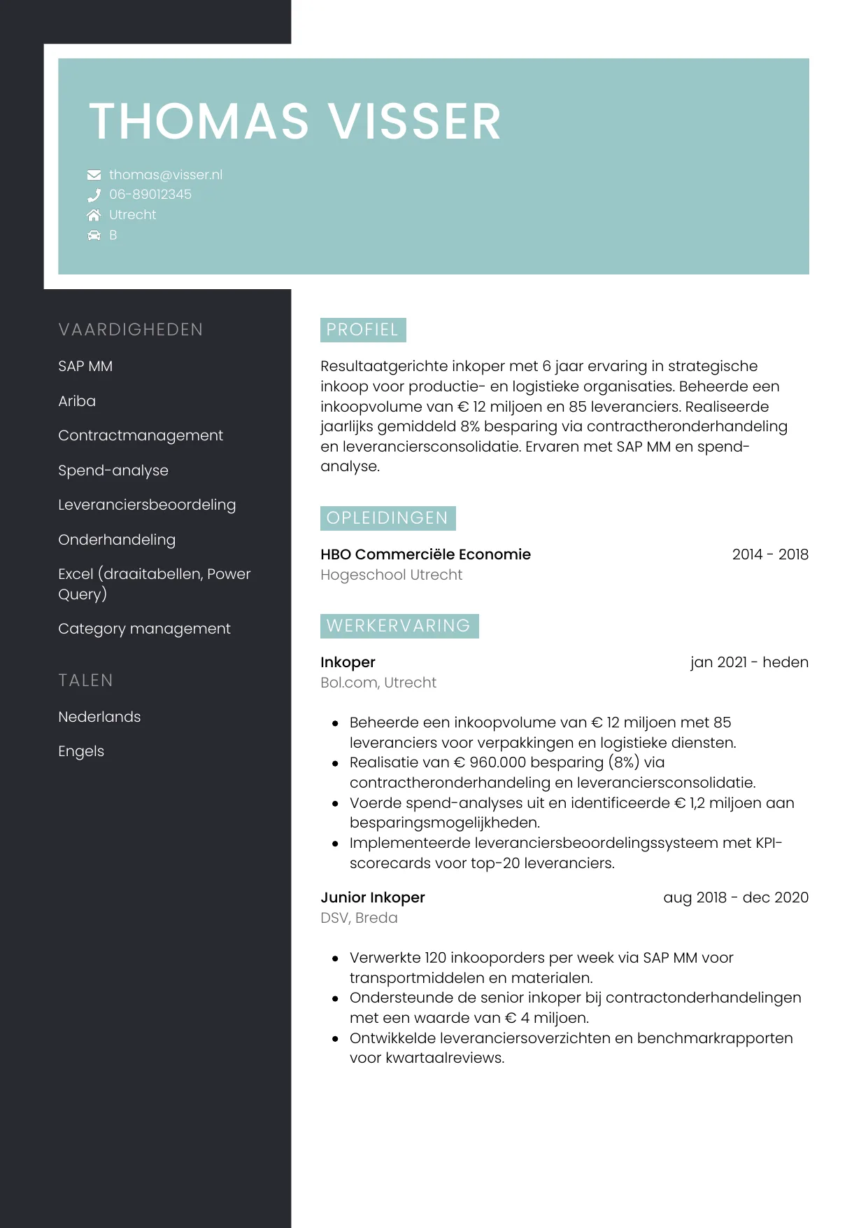 CV Elegant voor inkoper