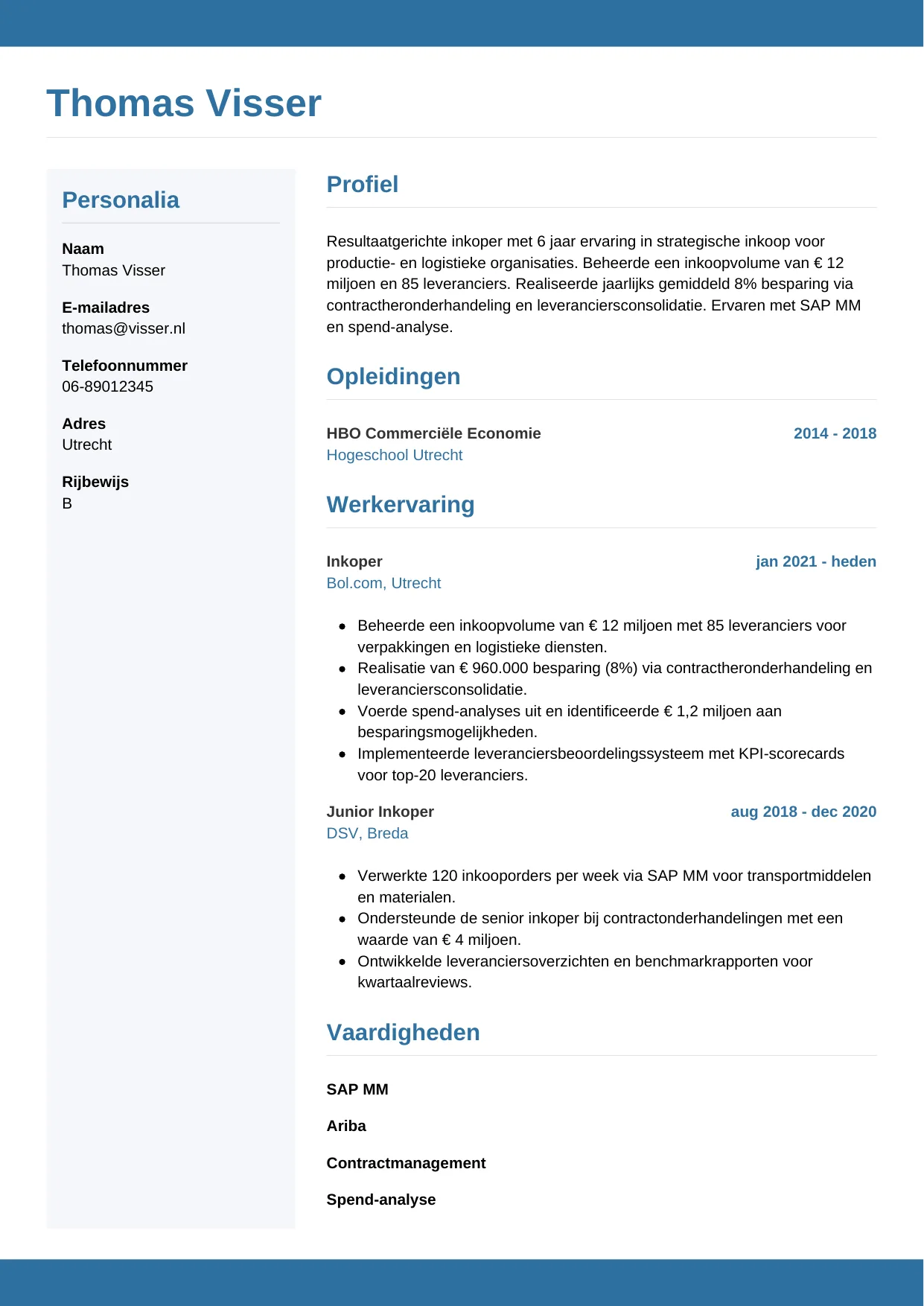 CV Horizontaal voor inkoper